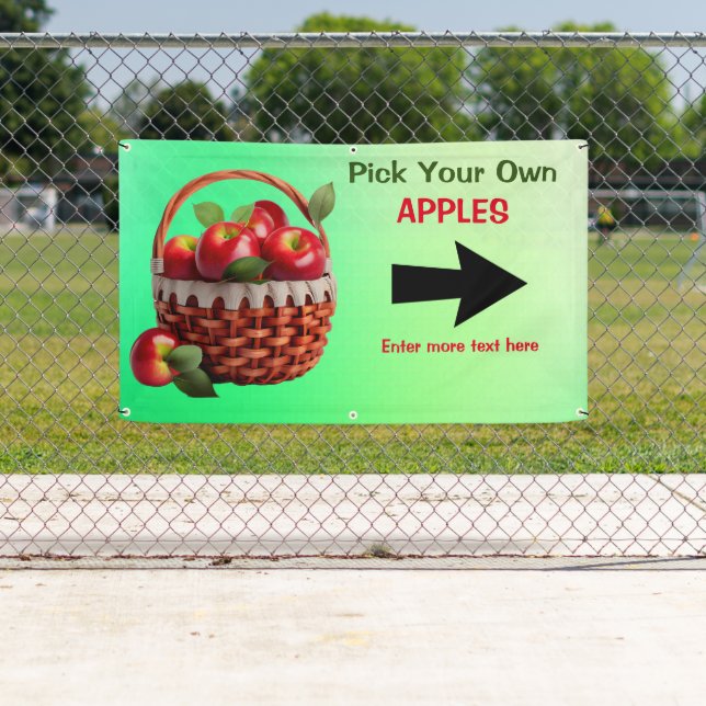 Customize Apples For Sale Pick Your Own Large Bann Banner (Insitu)