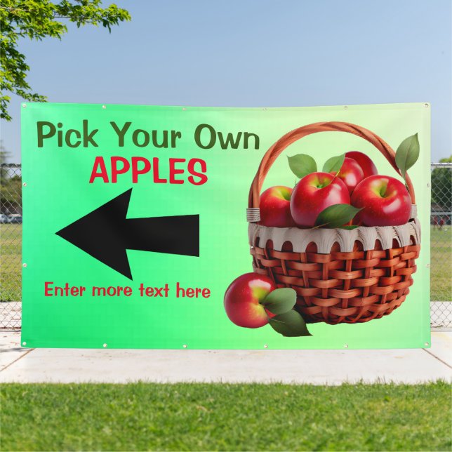Customize Apples For Sale Pick Your Own Large  Banner (Outside)