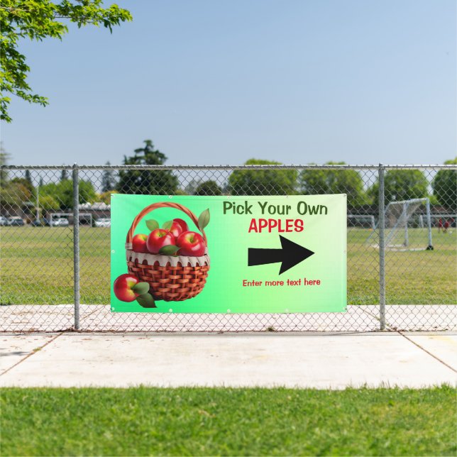 Customize Apples For Sale Pick Your Own Large Banner (Insitu)