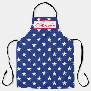 Customize Apron - White Stars Blue BG