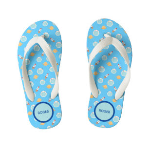 Customize Astronaut Rocket Ship Planets Kid's Flip Flops