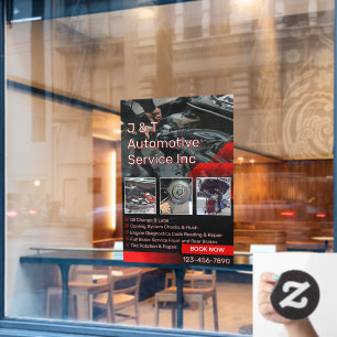 Customize Auto Repair Garage Service List With Log Window Cling
