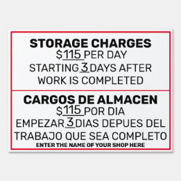 Customize Auto Repair Paint Shop Vehicle Storage Garden Sign