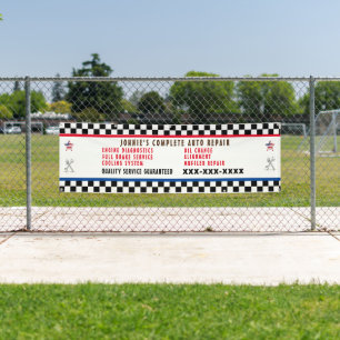 Customize Auto Repair Shop Full Service USA Flag  Banner