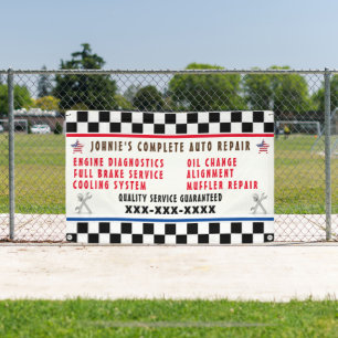 Customize Auto Repair Shop Full Service USA Flag Banner