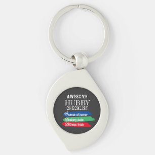 Customize Awesome Hubby Checklist Valentines Keychain