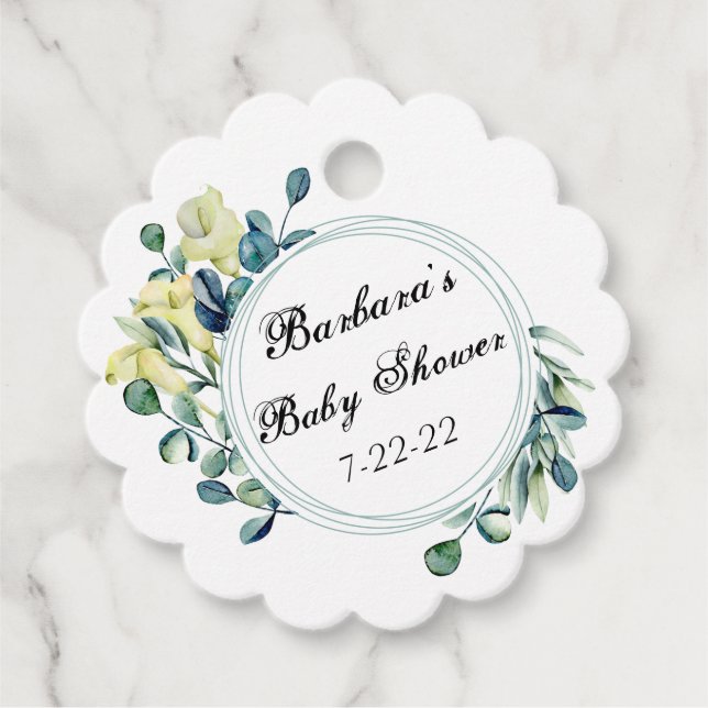 Customize Baby Shower  Favour Tags (Front)