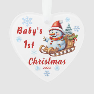 Customize Baby's First Christmas Acrylic Ornament