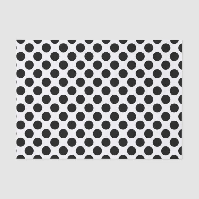 Customize Background: B&W Polka Dots Pattern Tissue Paper (Front)