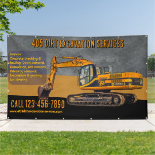 Customize Backhoe Excavation Services Contractor Banner