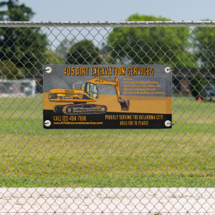 Customize Backhoe Excavation Services Fence Promo Banner