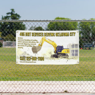Customize Backhoe General Contractor Construction Banner