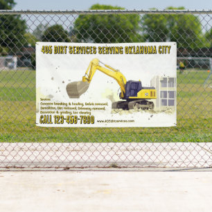 Customize Backhoe General Contractor Construction Banner