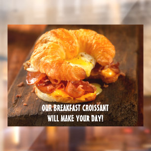 Customize Bacon Egg Cheese Croissant Restaurant Window Cling
