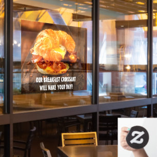 Customize Bacon Egg Cheese Croissant Restaurant  Window Cling
