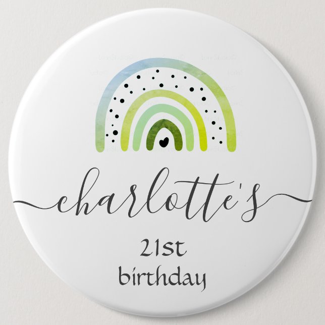 Customize badge - Rainbow Green 6 Inch Round Button (Front)
