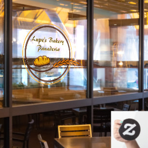 Customize Bakery Shop Bread Grain Front  Window Cling