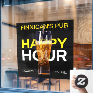 Customize Bar Pub Public House Happy Hour Beer  Window Cling