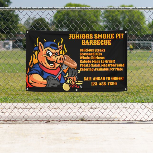 Customize Barbecue Smoker Mobile Business Banner (Insitu)