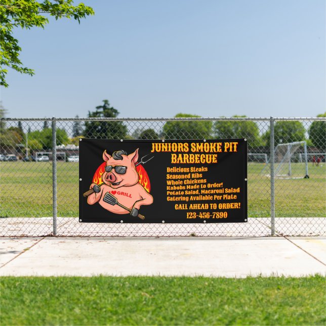 Customize Barbecue Smoker Mobile Business Banner (Insitu)