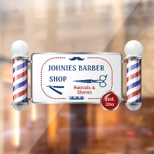 Customize Barber Pole Barber Shop Business Window Cling