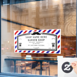 Customize Barber Shop Advert Front Window Cling