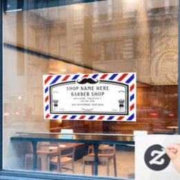 Customize Barber Shop Advert Front Window Cling