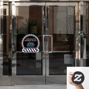 Customize Barber Shop Pole Colours Front Door Window Cling