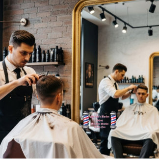 Customize Barber Shop Poles Barber Station Mirror Window Cling