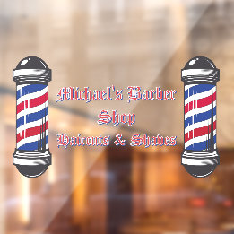 Customize Barber Shop Poles Promo 2 Window Cling
