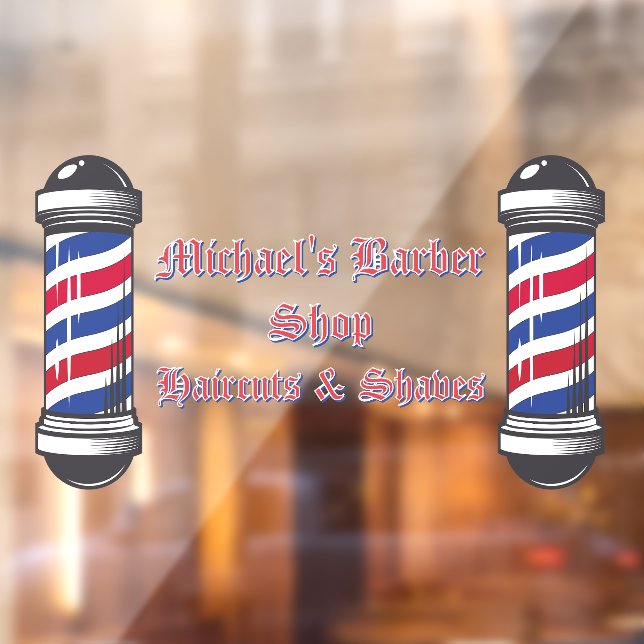 Customize Barber Shop Poles Promo 2 Window Cling (Sheet 2)