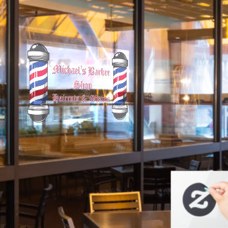 Customize Barber Shop Poles Promo 2 Window Cling