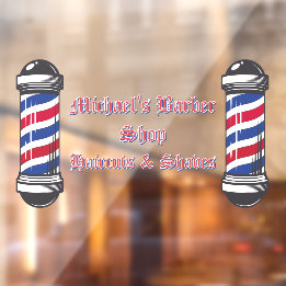 Customize Barber Shop Poles Promo 2 Window Cling