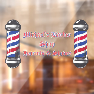 Customize Barber Shop Poles Promo 2 Window Cling