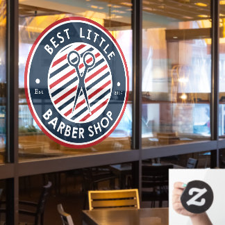 Customize Barber Shop Scissors Pole Colors Busines Window Cling