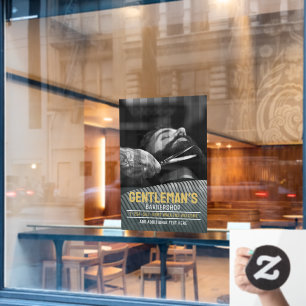 Customize Barbershop Modern Bearded Man Graphic Window Cling