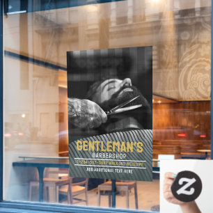 Customize Barbershop Modern Bearded Man Graphic Window Cling