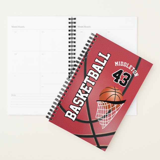 Customize Basketball Game - Red Planner (Display)