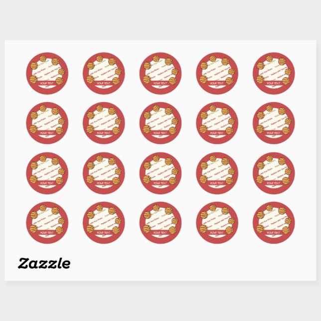 CUSTOMIZE Basketball -- Photo and Text Stickers (Sheet)