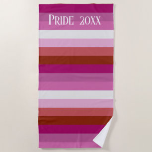 Customize Beach Towel - Lesbian Pride Flag