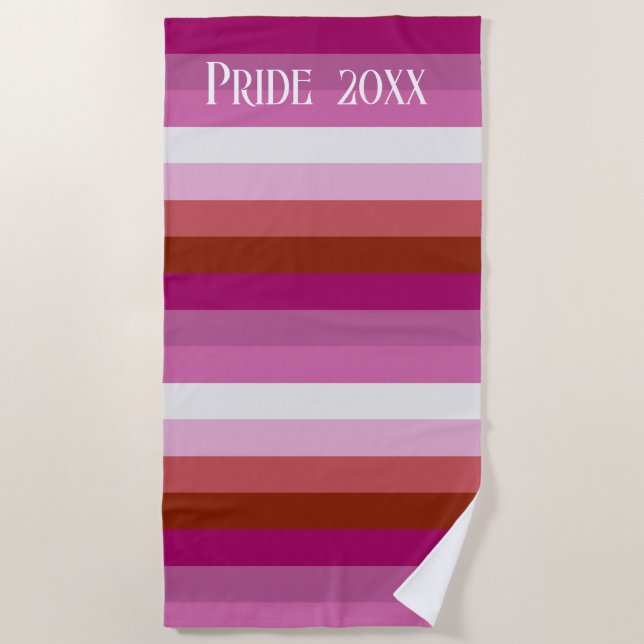 Customize Beach Towel - Lesbian Pride Flag (Front)