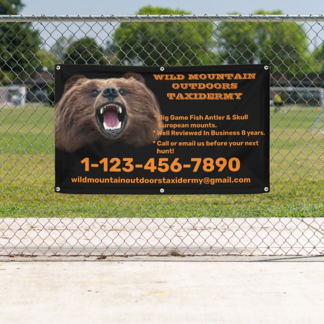 Customize Bear Large Game Taxidermy Shop  Banner (Insitu)