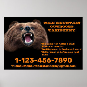 Customize Bear Large Game Taxidermy Shop  Poster