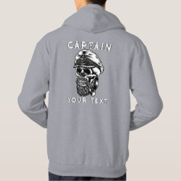 Customize Bearded Sea Captain Skull Smoking Pipe Hoodie