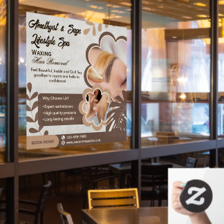 Customize Beauty Spa Modern Waxing Hair Removal Window Cling