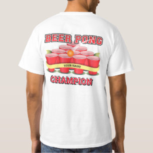 Customize Beer Pong Champion Cups Pong Ball T-Shirt