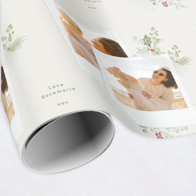 customize berry cream photo album christmas wrapping paper (Creator Uploaded)