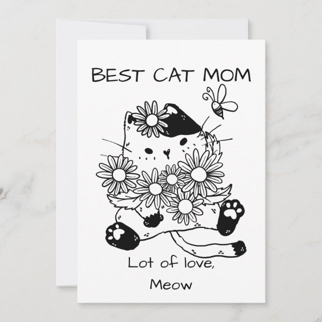 Customize Best cat mom Thank You Card (Front)