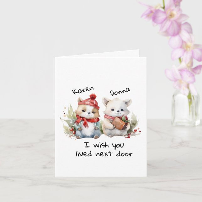 Customize Best Friends I Wish You Lived Next Door  Card (Orchid)