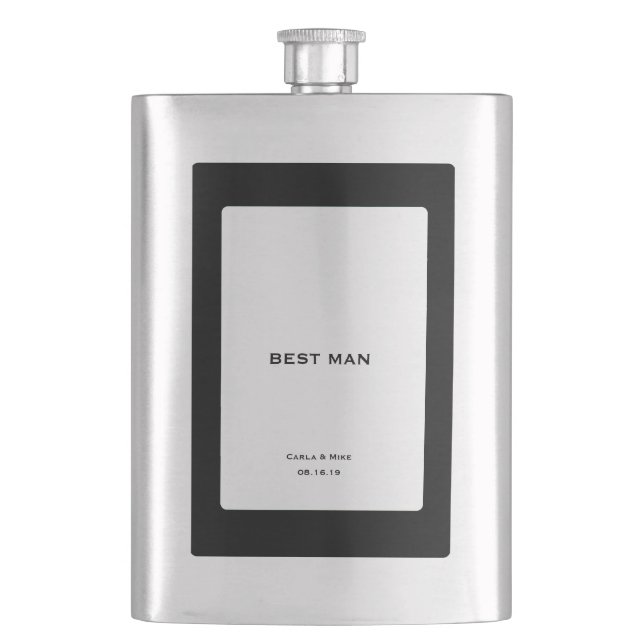 Customize Best Man Classic Hip Flask (Front)